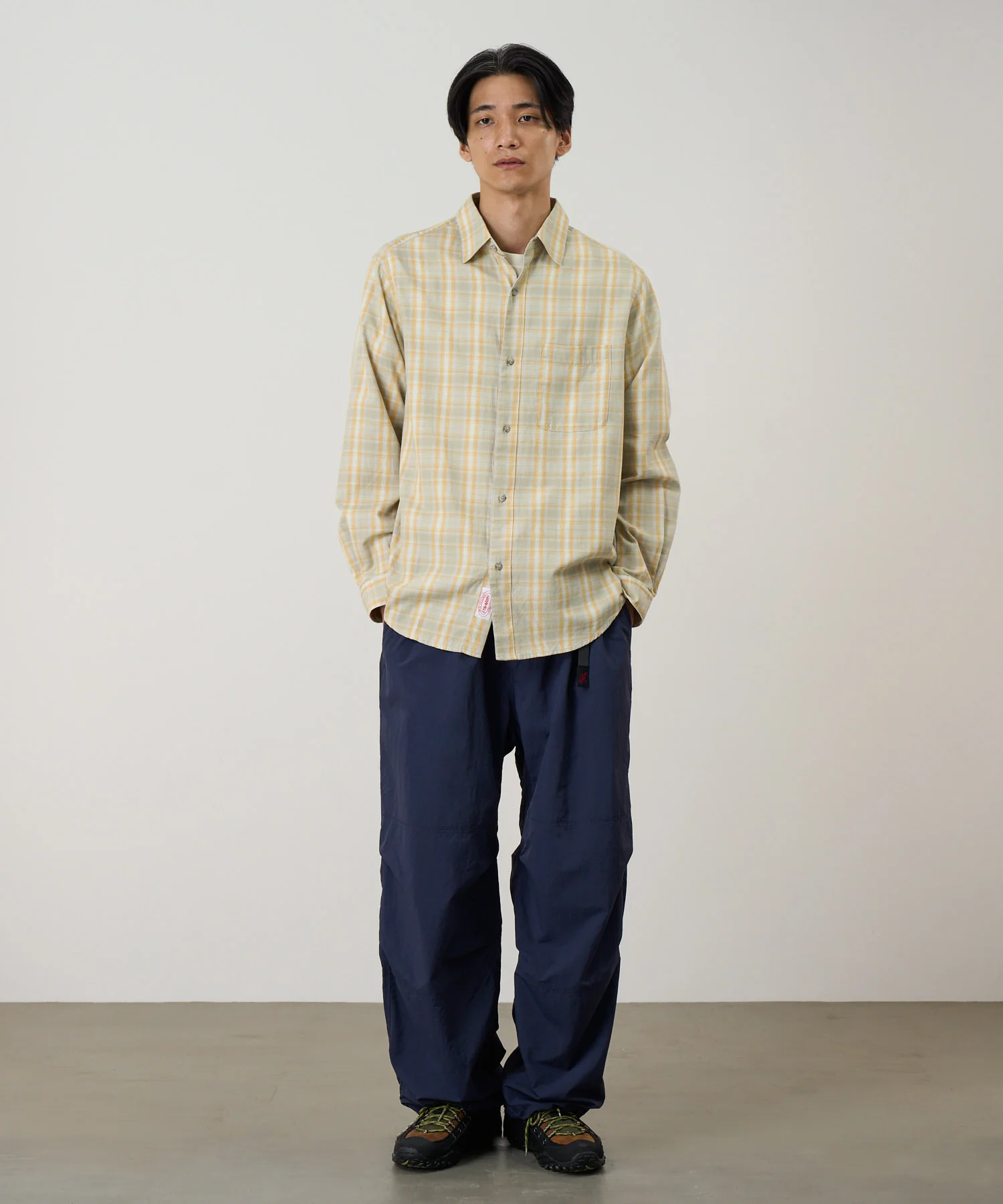 Checkered Ombre Shirt - Mustard - Image 3