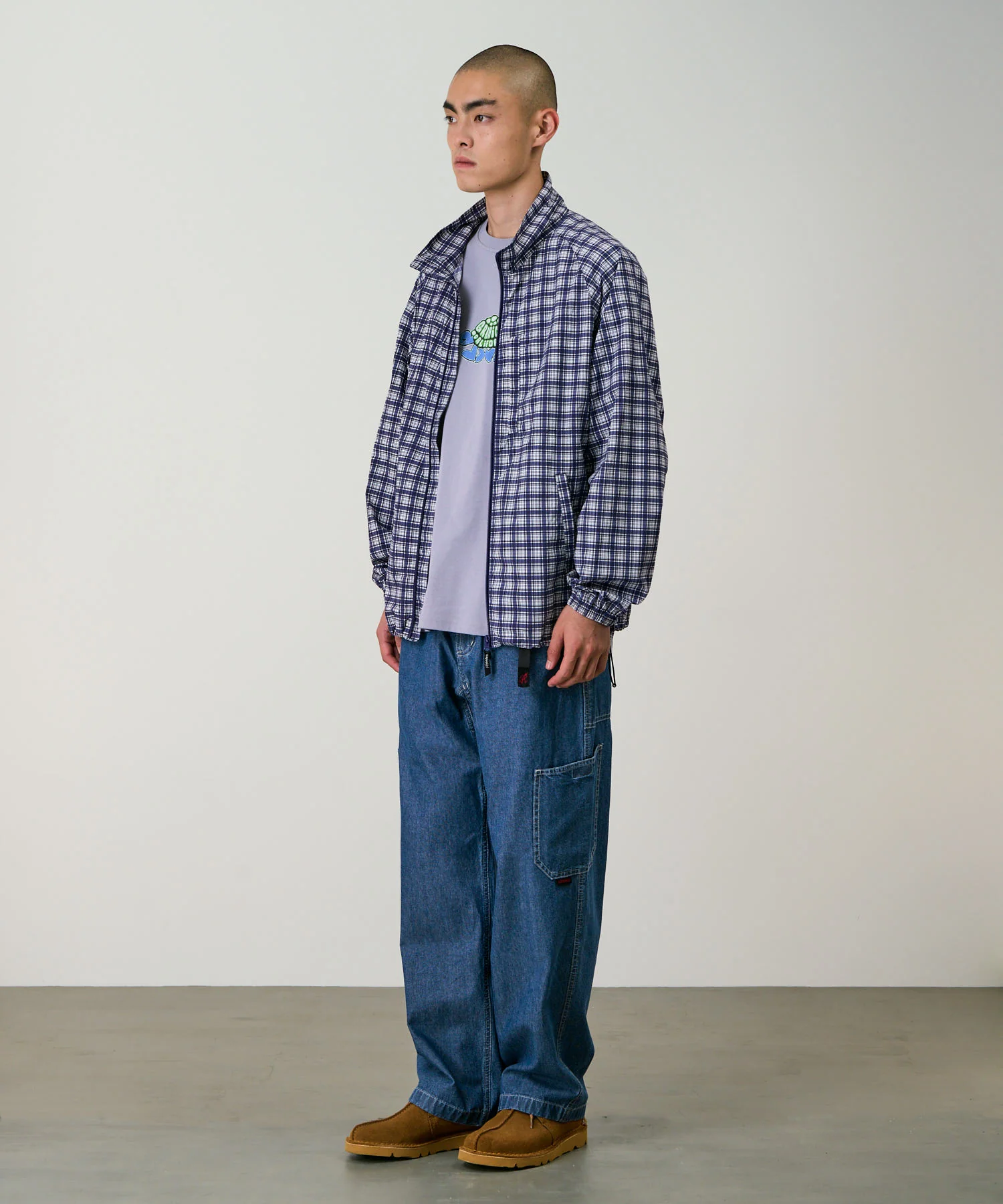 Checkered Shell Jacket - Navy Check - Image 3