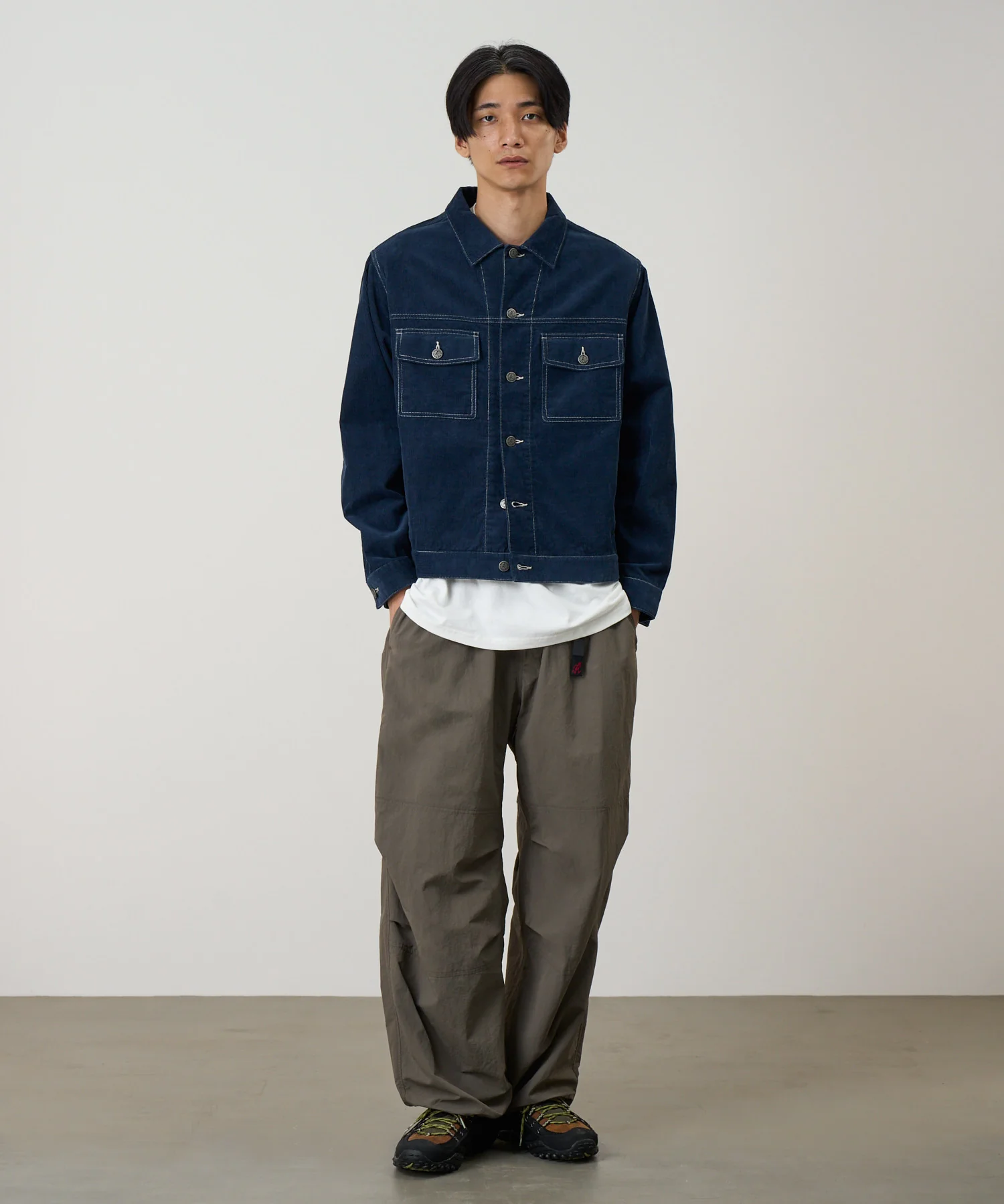 Corduroy Trucker Jacket - Navy - Image 3
