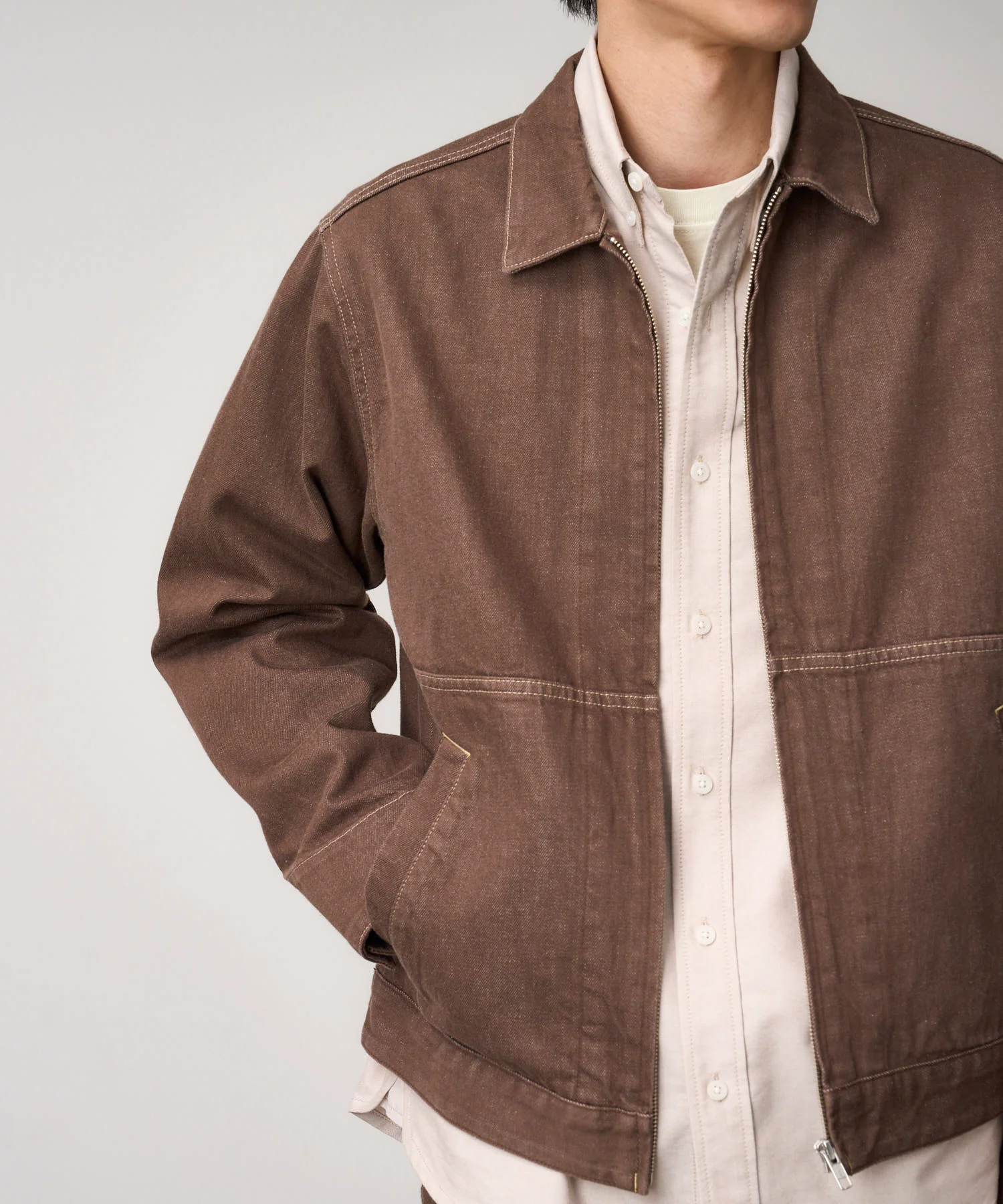 Japanese Slub Denim Jacket - Amber - Image 3