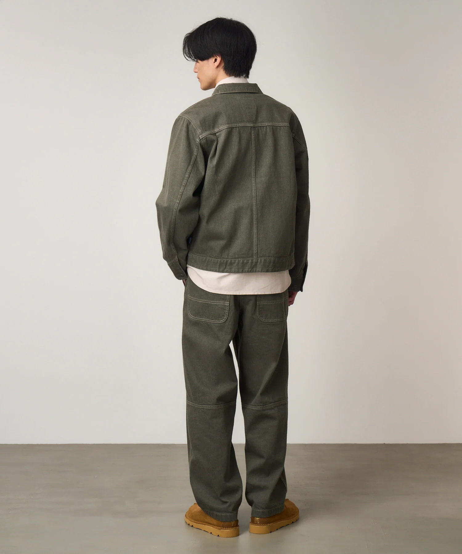Japanese Slub Denim Jacket - Dark Sage - Image 6