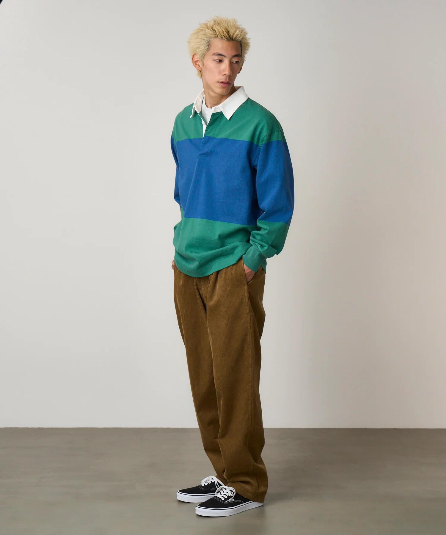 Langdon Rugby Shirt - Cerulean / Emerald - Image 3