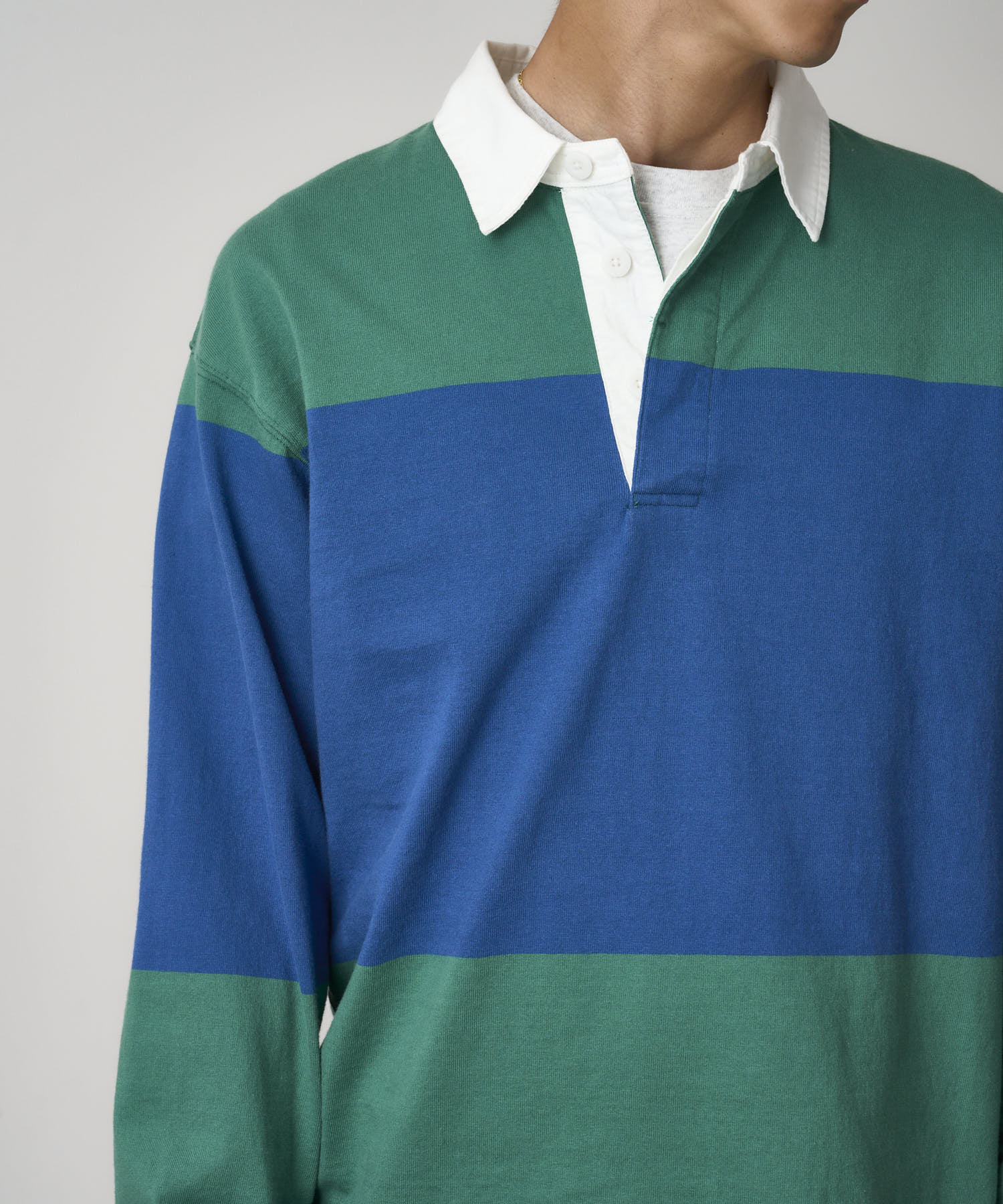 Langdon Rugby Shirt - Cerulean / Emerald - Image 5