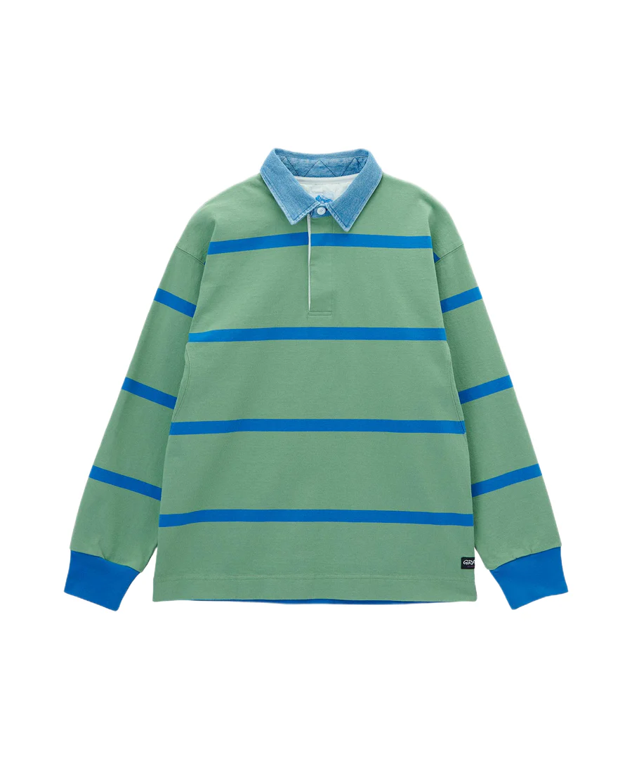 Langdon Rugby Shirt - Olive /Blue