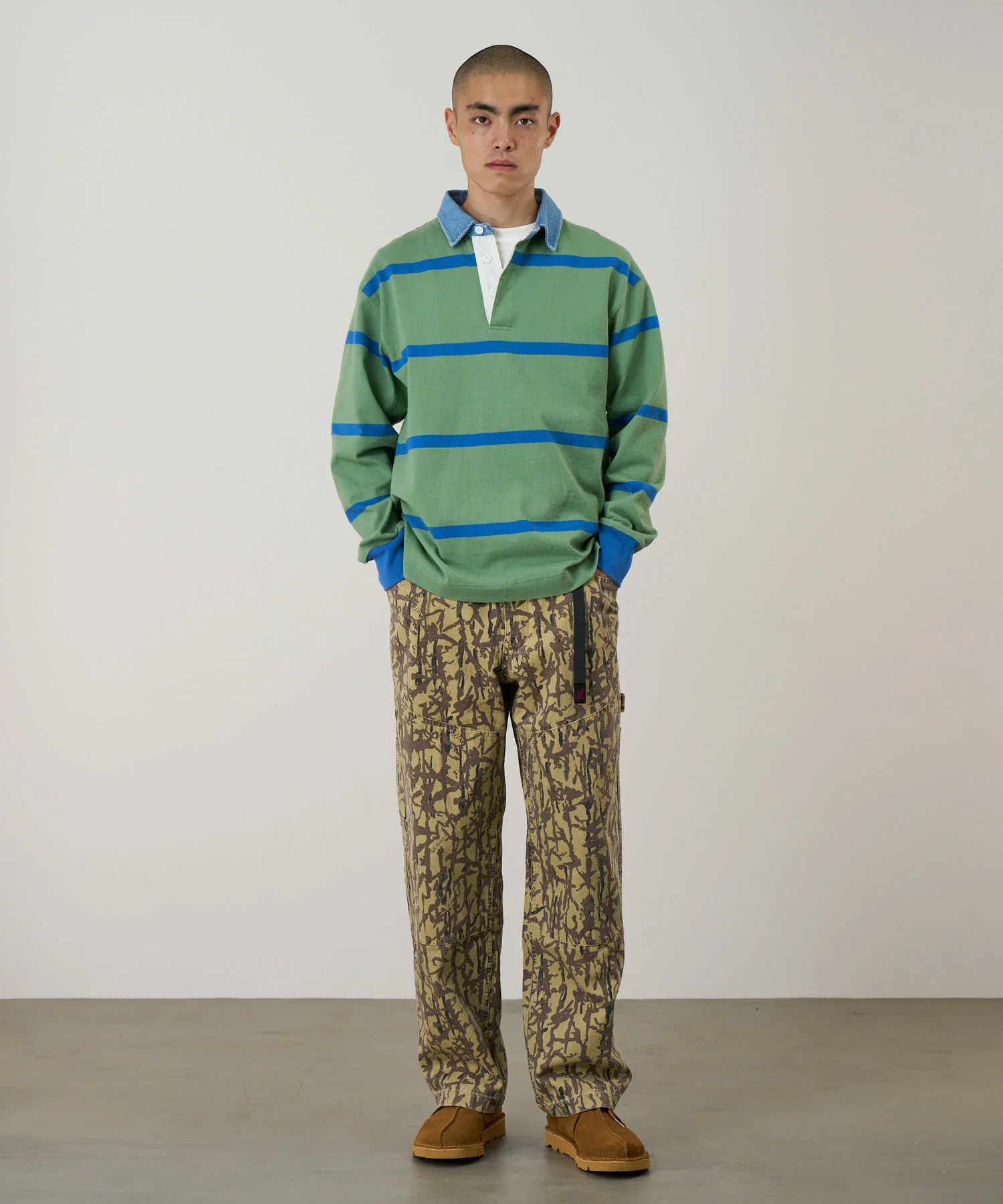 Langdon Rugby Shirt - Olive /Blue - Image 3