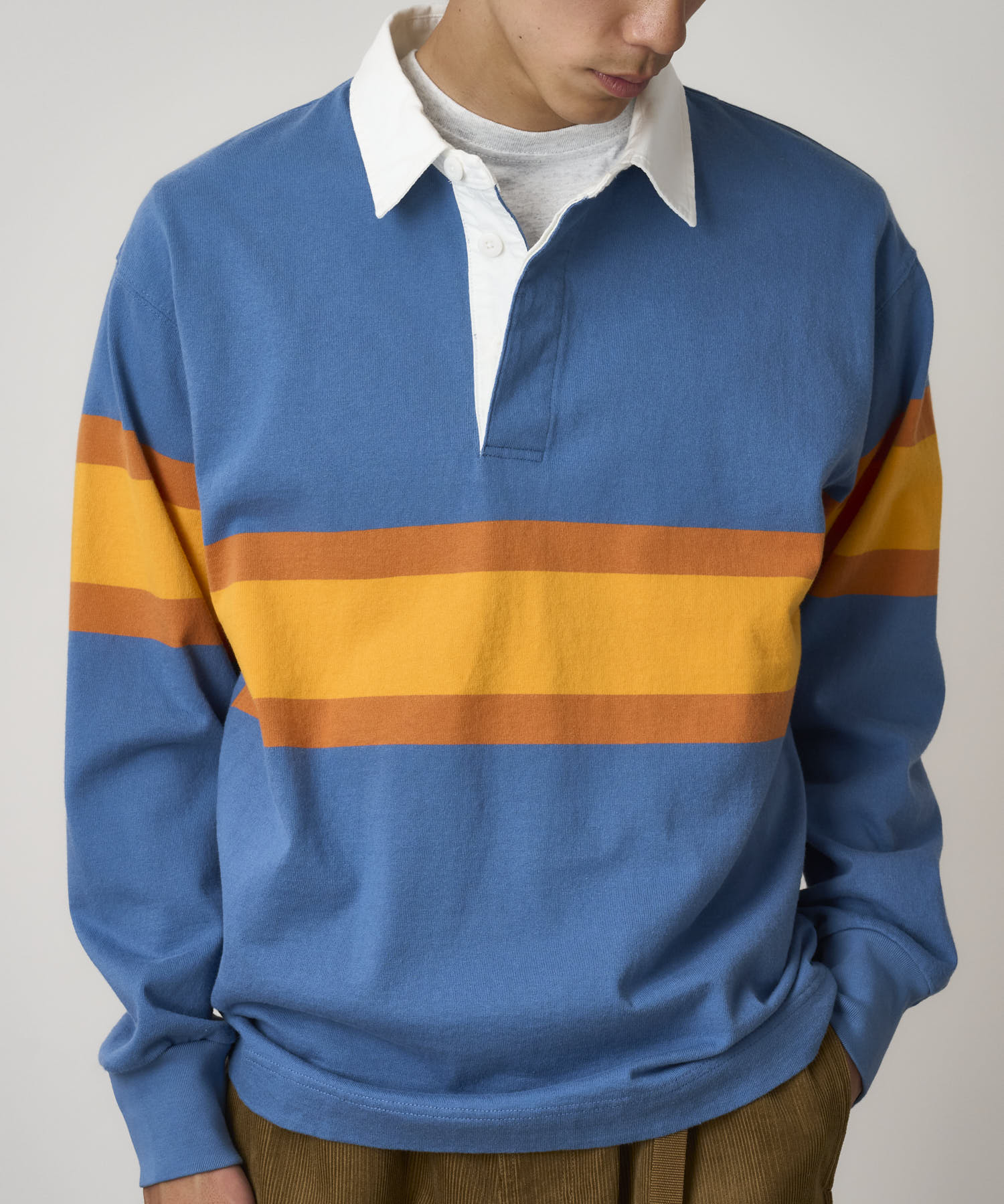 Langdon Rugby Shirt - Sky / Apricot - Image 3