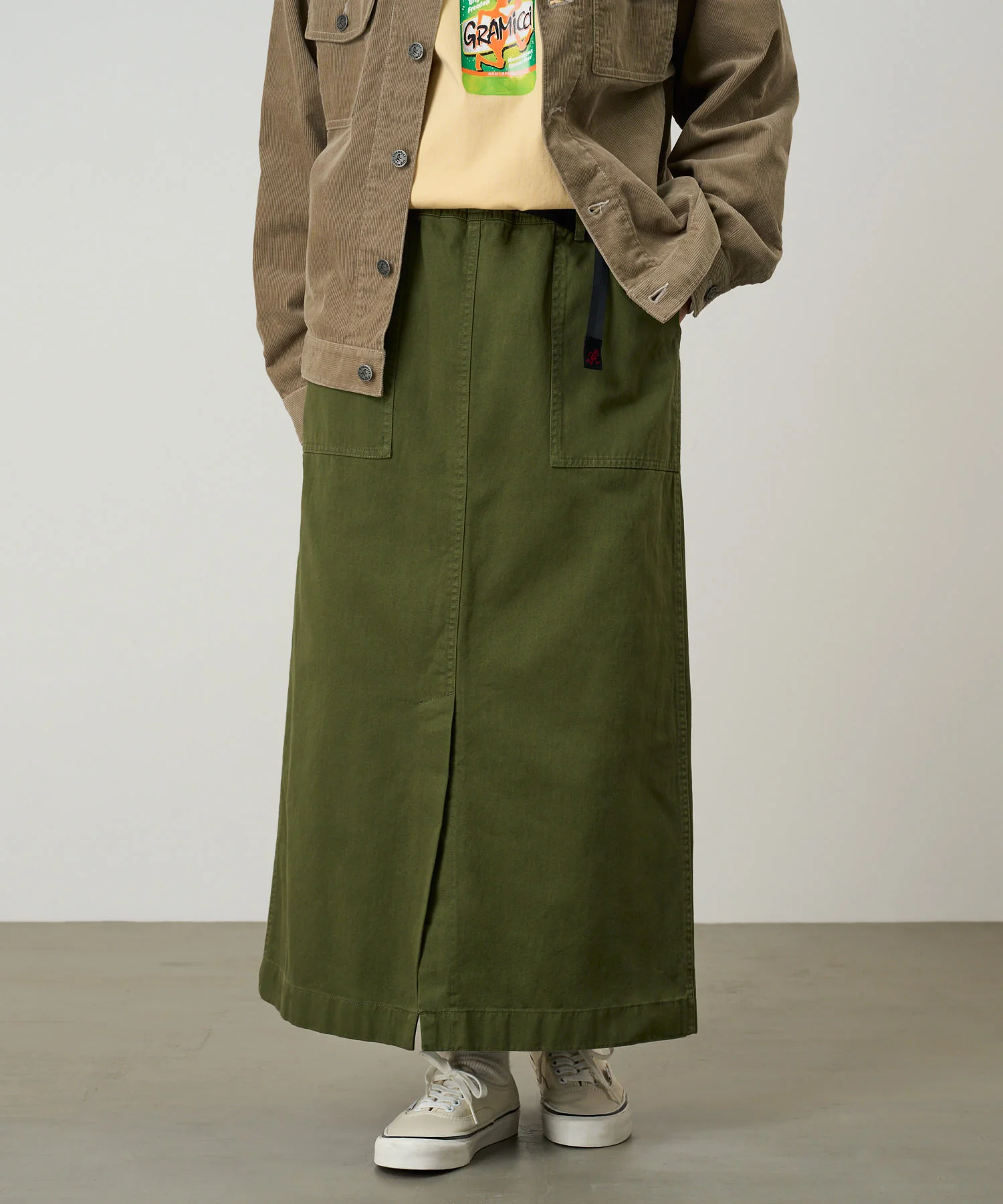 Long Baker Skirt - Olive - Image 3