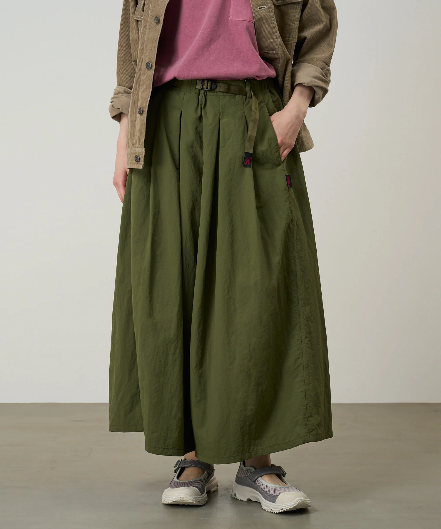Nylon Flare Pant - Olive - Image 3