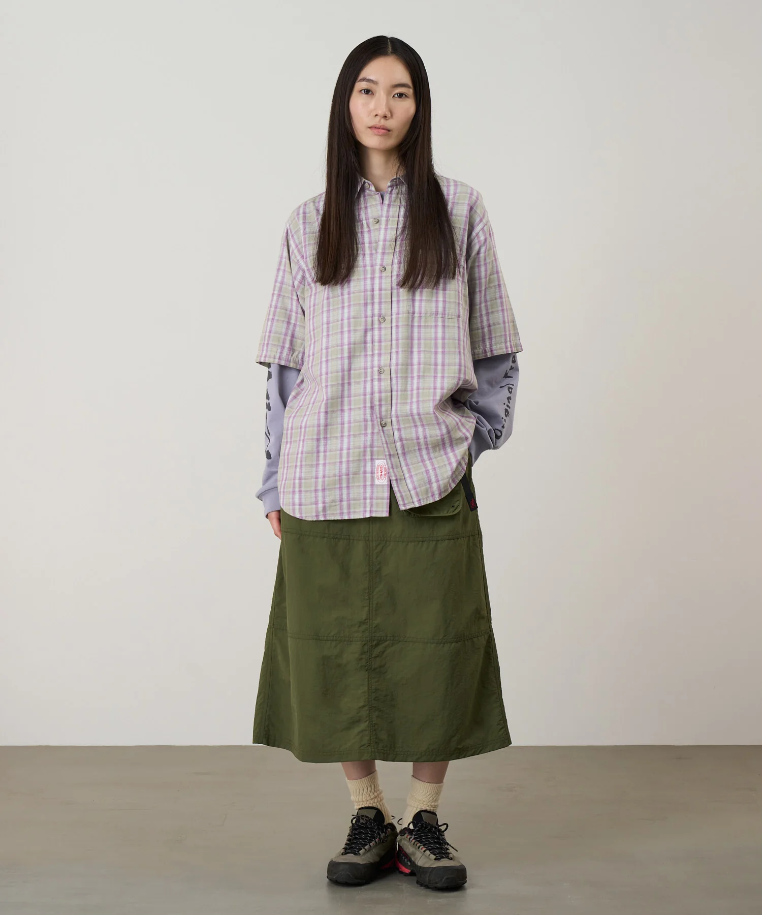 Nylon Utility Skirt - Olive - Image 3