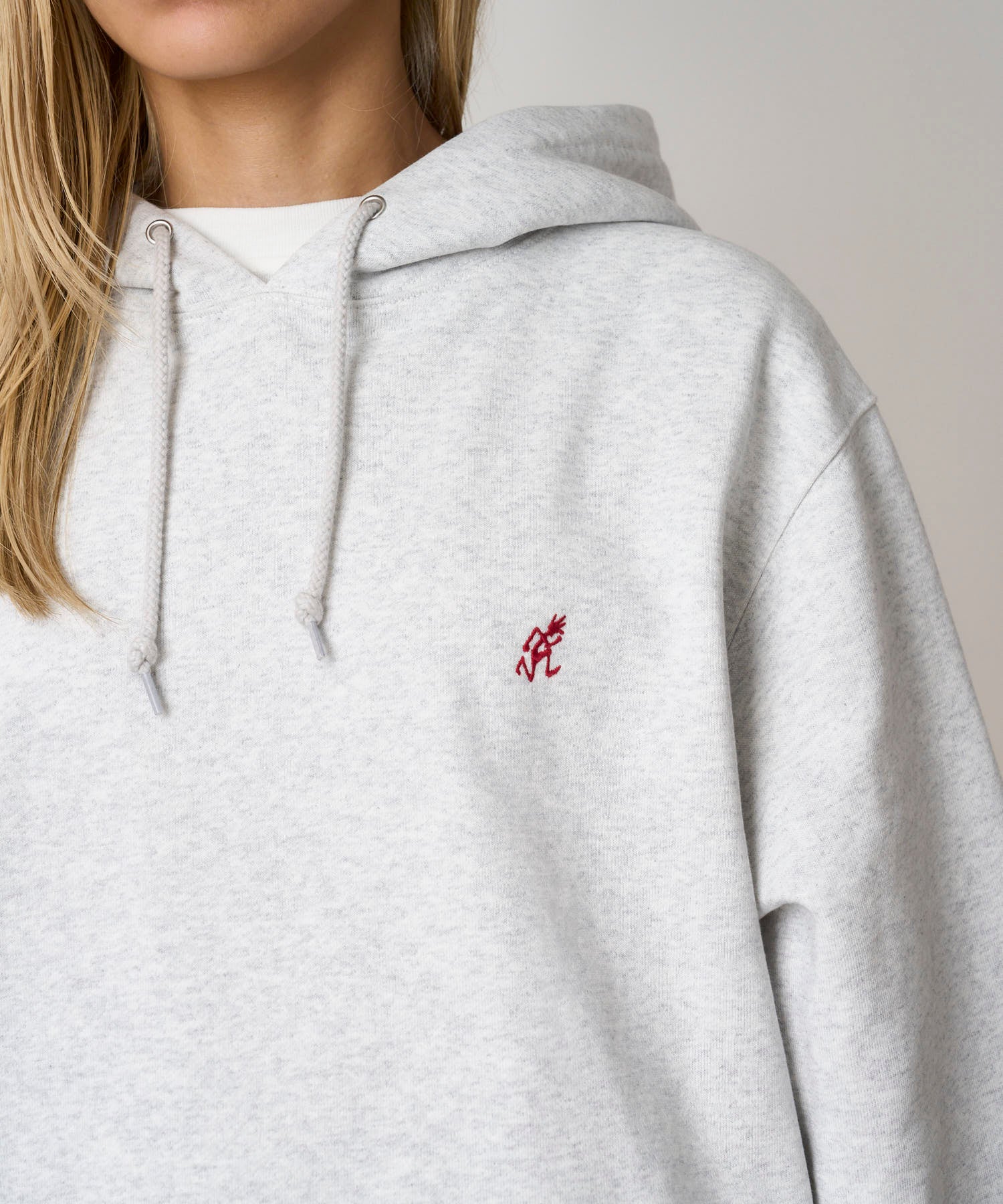 One Point Hooded Sweatshirt - Heather Grey - Image 6