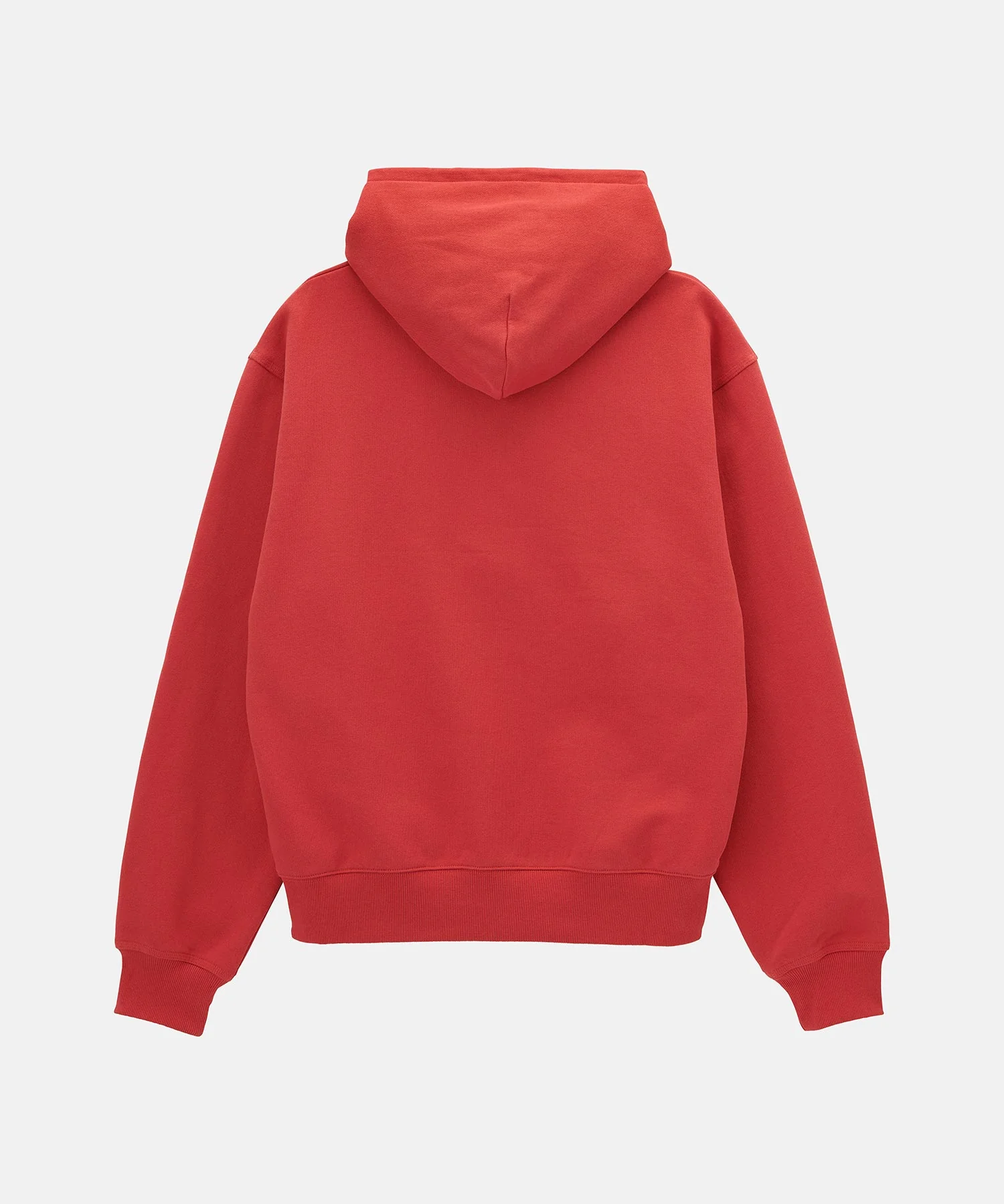 One Point Zip Hooded Sweatshirt - Crimson Red - Image 6