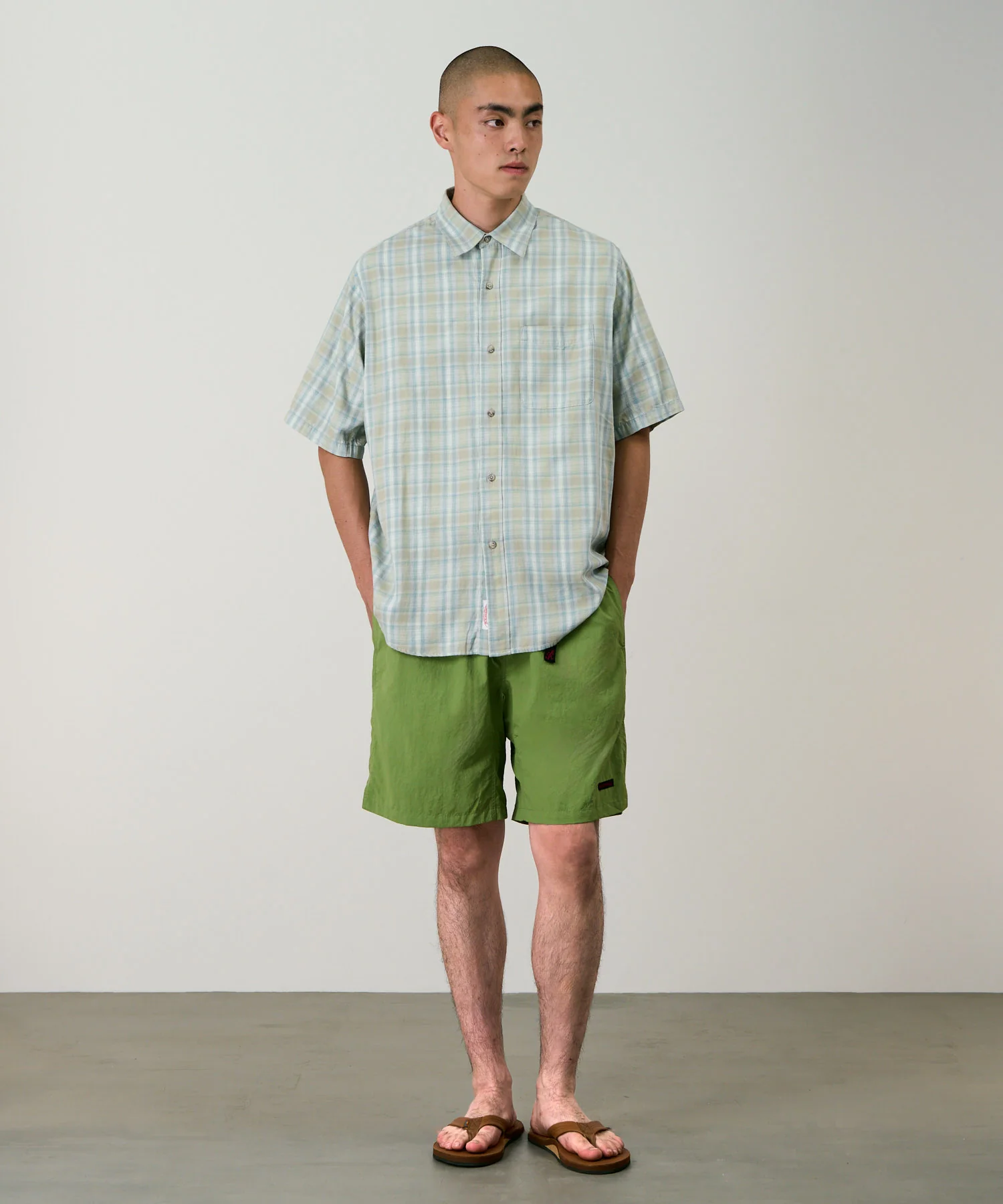 S/S Checkered Ombre Shirt - Blue - Image 3